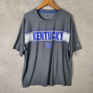 Kentucky Wildcats Shirt Men XXL Gray Blue Colosseum NCAA Basketball Short Sleeve